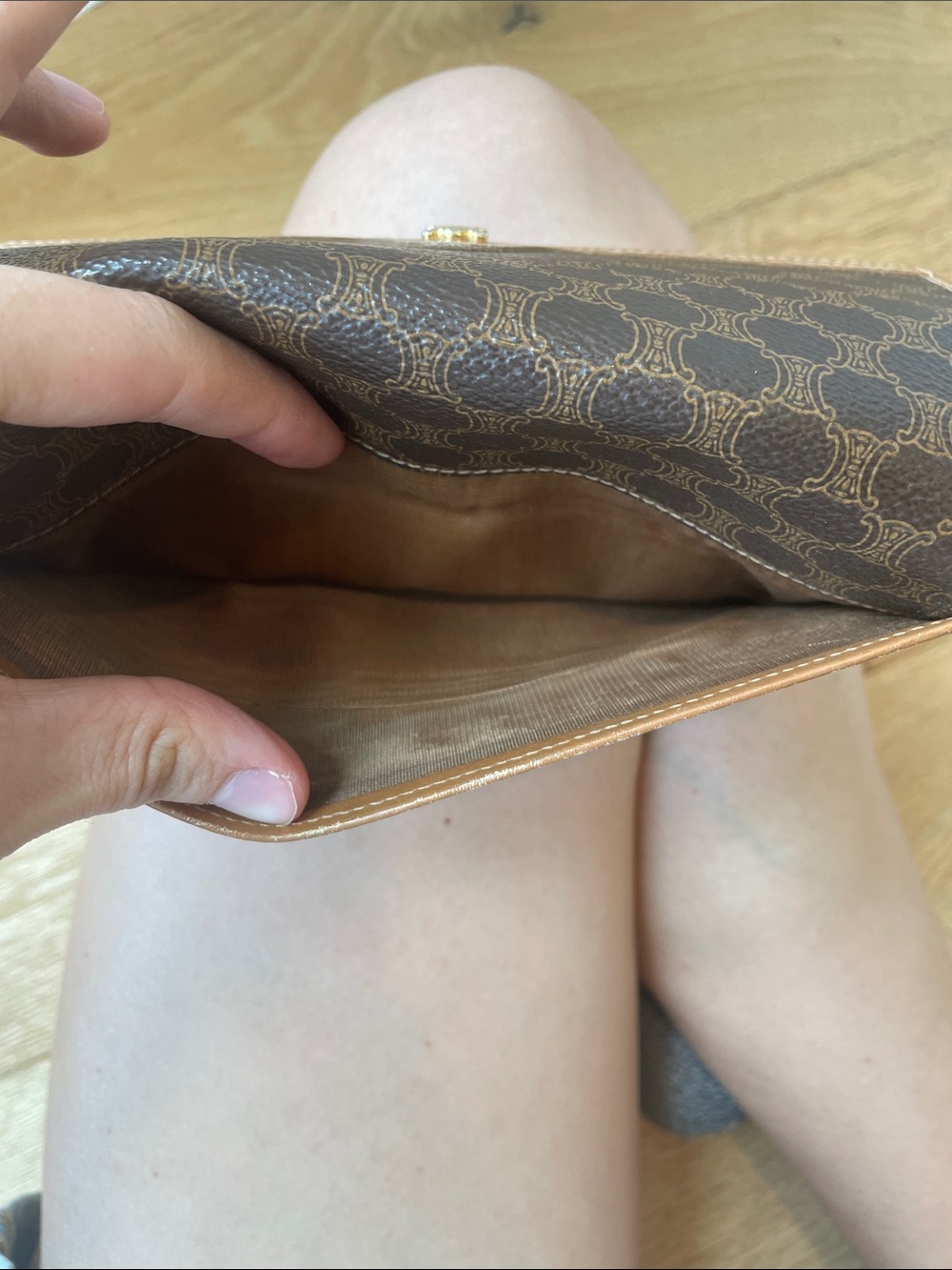 Celine Brown and Tan Triomphe Continental Wallet - Picture 3 of 16